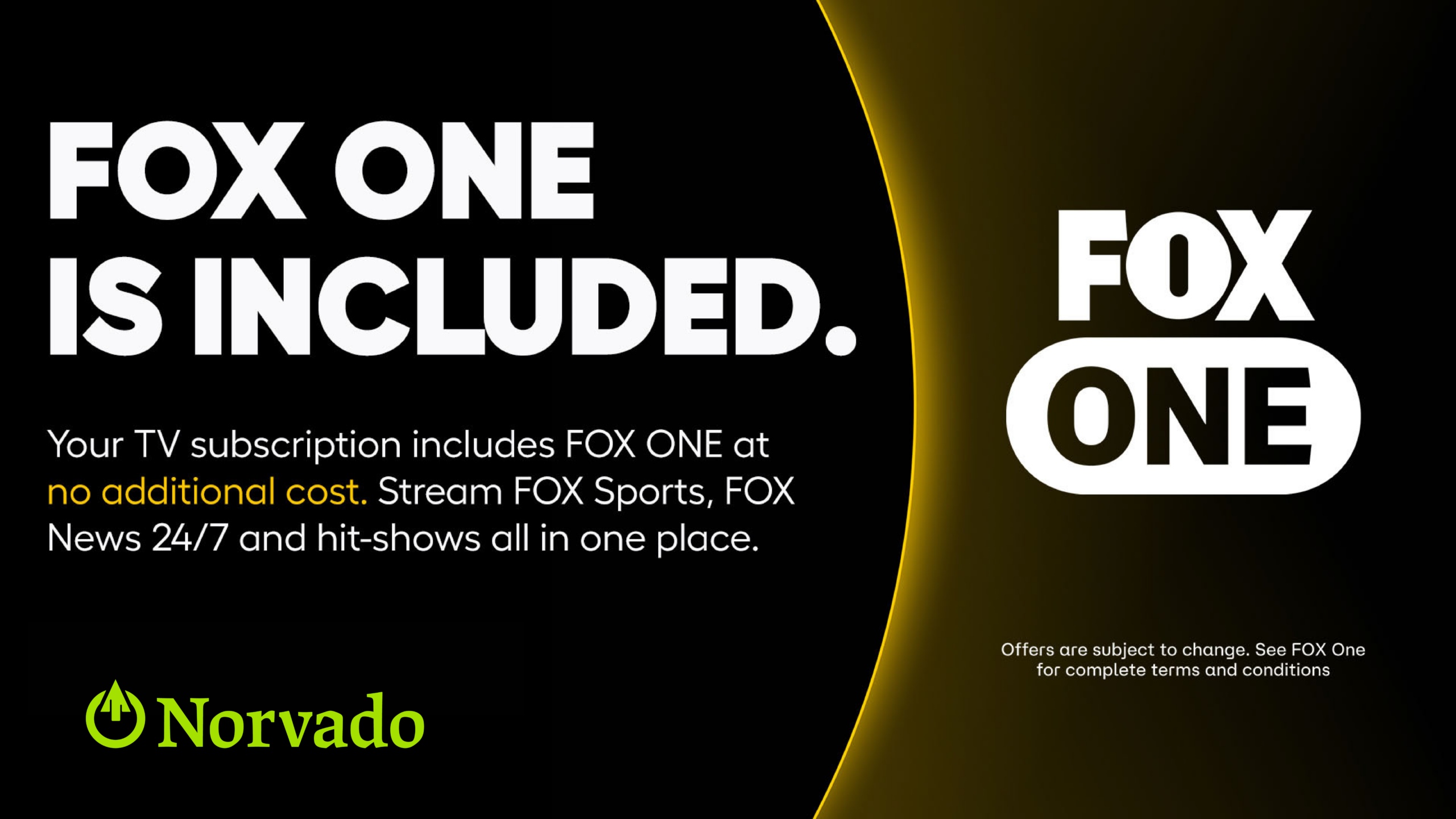 FOX One Is Now Included with Norvado TV Packages (Basic Expanded & Expanded Plus)